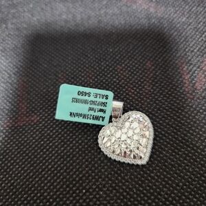 925 Silver Moissanite Heart Pendant 0.6ct VVS